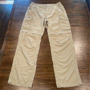 Columbia Men's 36x32 Khaki Convertible Pants Zip Off Outdoor Hiking Lightweight